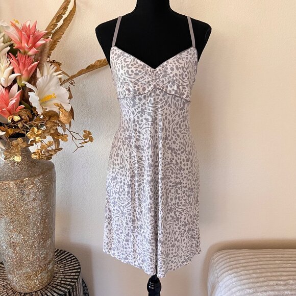 Y2K Babydoll Leopard Polka Dot Gray & White Cami Mini Dress M - Picture 1 of 8